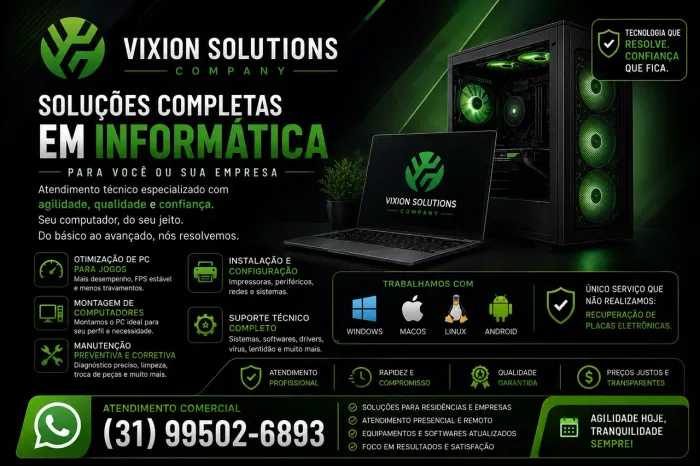Técnico de Informática | Manutenção, Formatação e PC Gamer