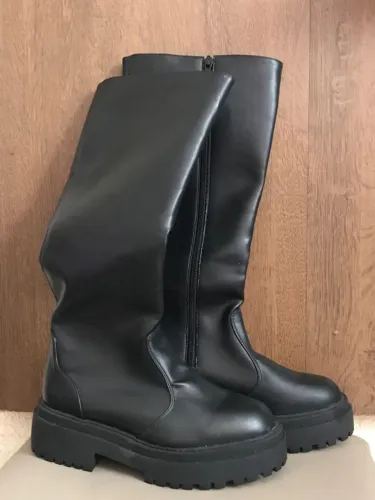 Bota Feminina Cano Alto Soltore Preta - Excelente Estado