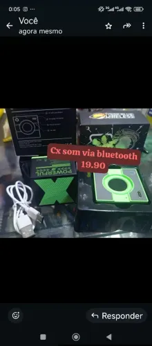 Cx som via bluetooth carregável