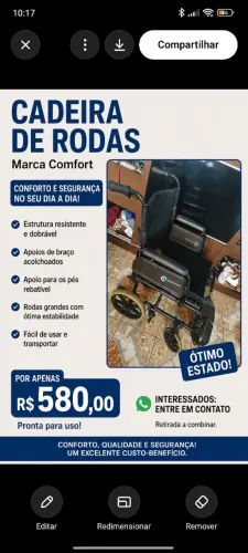 CADEIRA DE RODAS CONFORT