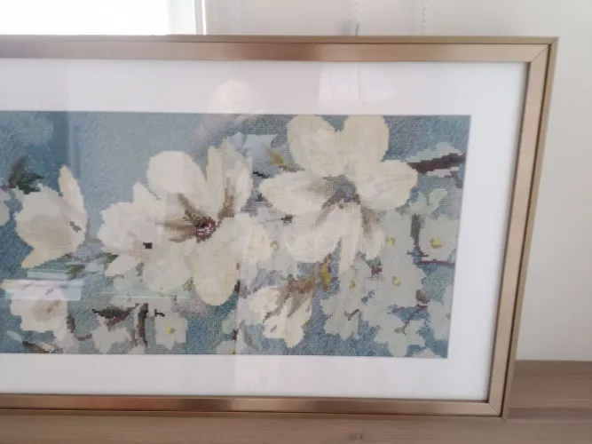 Quadro bordado em ponto de cruz artesanato peça única