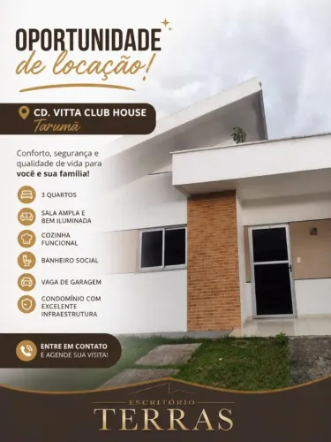 Aluguel excelente Condomínio Vitta Club House Tarumã Açu