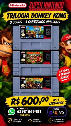 Trilogia Donkey Kong Country - Super Nintendo
