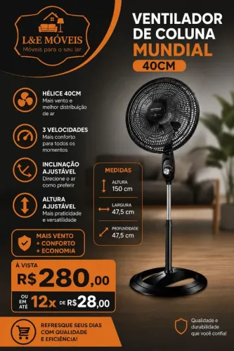 Ventilador Mondial torre 40cm