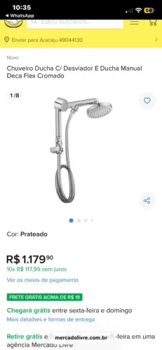 Chuveiro com ducha deca