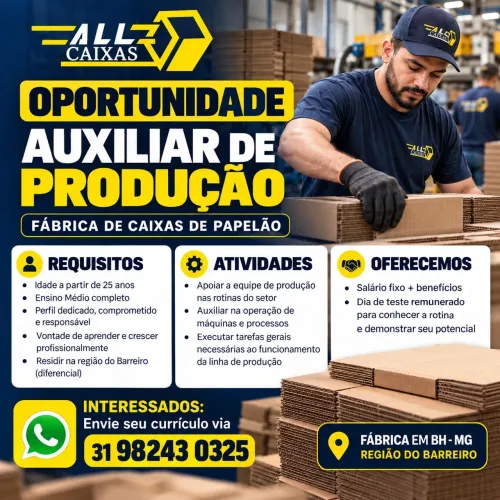 Auxiliar de Produção (Região Barreiro)