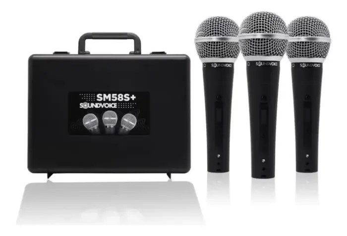 Kit Com 3 Microfones Soundvoice Sm58s+