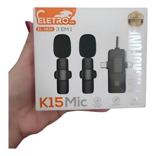 Microfone De Lapela Duplo Profissional Wireless Anti-ruído