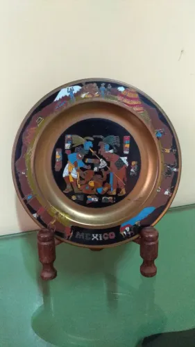 Prato de parede Mexicano com desenhos Astecas