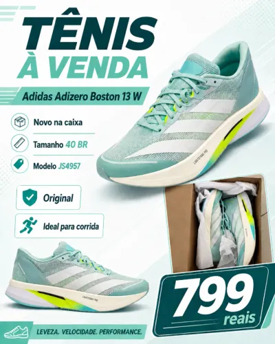Tênis Adidas Adizero Boston 13 W Novo Tam 40 - Corrida