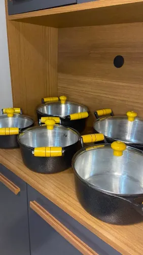 Jogo de panela craqueadas 5 peças
