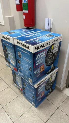 Ventilador MONDIAL 40cm, Preto/Prata, 220V | Super Turbo, 8 Pás, 140W, VTX-40-8P