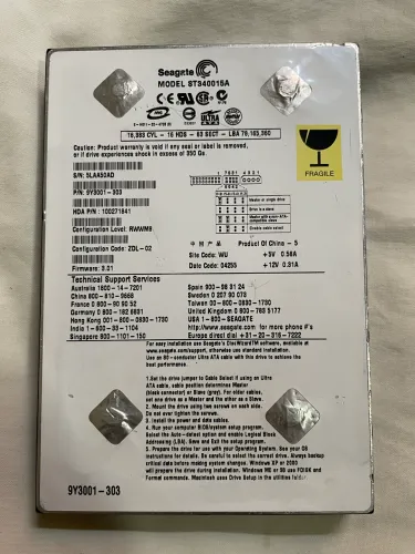 Antigo Hd Seagate IDE 40GB