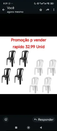 Cadeiras sem braço branco e preta