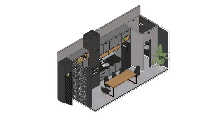Area gourmet em 3D | Projetos de moveis planejados | Plano de corte | Cortecloud