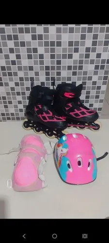 Patins com kit proteção,semi profissional
