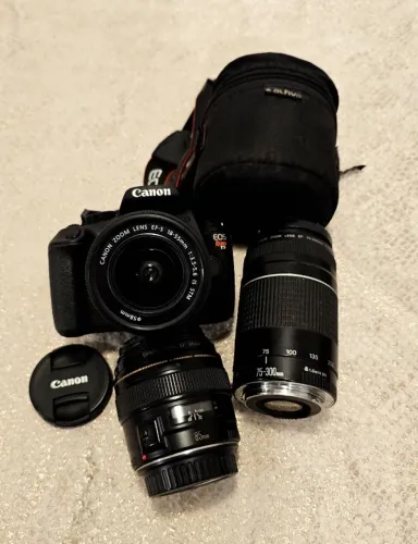 Canon T5 com 3 lentes (18-55mm | 85mm | 74-300mm )