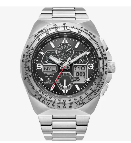 Relógio Citizen Promaster Skyhawk AT Eco-drive Prata JY8120-58E NOVO