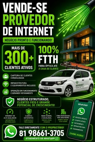 VENDO PROVEDOR DE INTERNET EM AGUAZINHA OLINDA