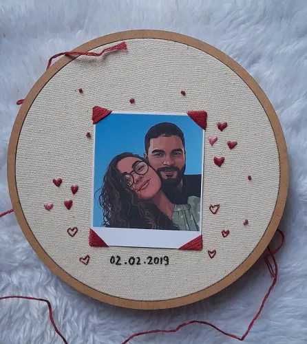 Bordado love dia dos namorados
