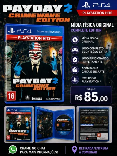 ? PAYDAY 2 Crimewave Edition PS4 - Mídia Física Original