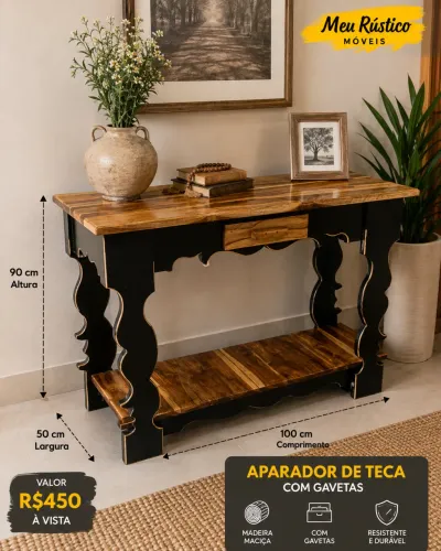 Aparador Blak a pronto entrega 1.20m de Pinus
