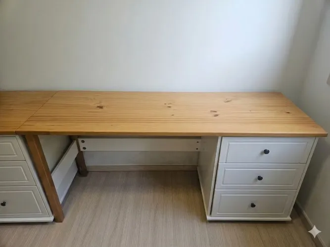 Escrivaninha Mesa Escritório Pinus Ananda 3 Gavetas 150cm CabeCasa MadeiraOriginals