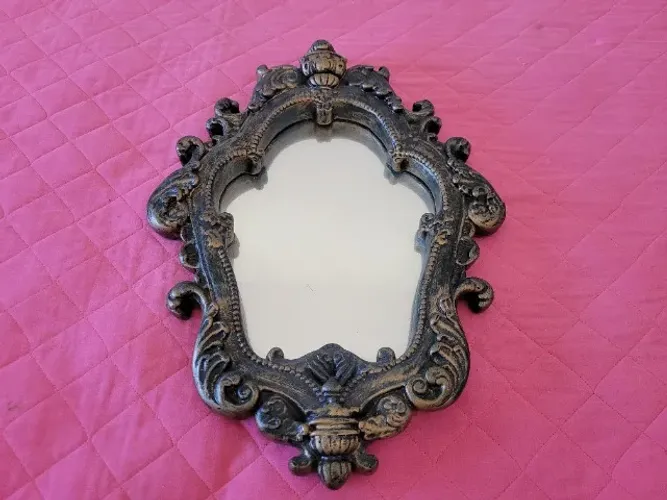 Antigo Espelho com Moldura de Gesso dos Anos 80 (Altura 50,0 CM)