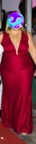 Vestido Longo Vermelho Festa Formatura, Tam 44 , usado 1x