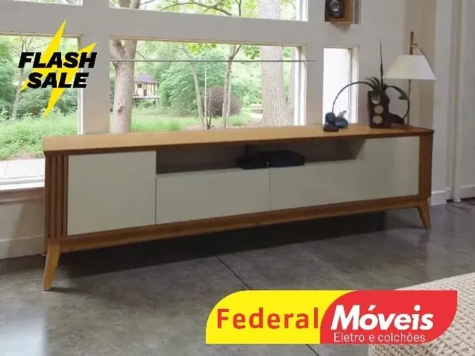 Rack DE TV até 85" Off White TMAIS VENDIDO