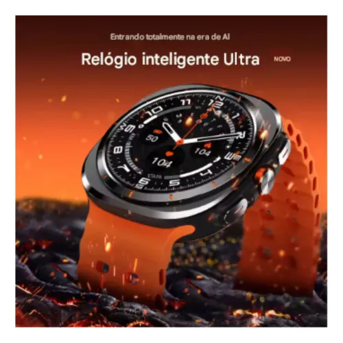 Relógio Inteligente Smartwatch Ma27 Amoled Chatgt Caixa Preto Pulseira Preto Bisel 