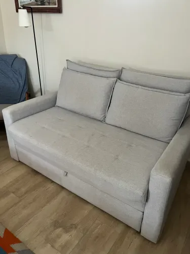 Sofá cama de linho lindo pouco uso 