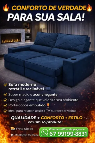 Promoção hoje Sofá reclinável novo Garantia entrega 