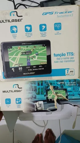 GPS Multilaser GP011 4.3" Touchscreen com Suporte e Carregador