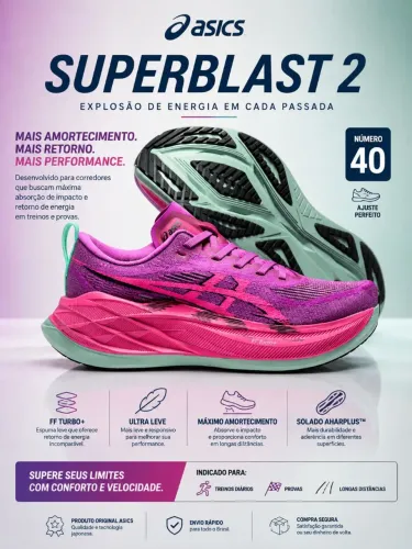 ( PROMOÇÃO) ASICS SUPEBLAST 2 N° 40 / IMPORTADO
