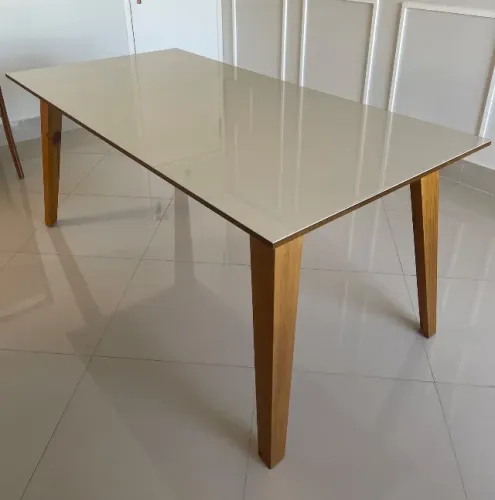 Mesa de jantar 1,80x90cm - Madeira - Off White