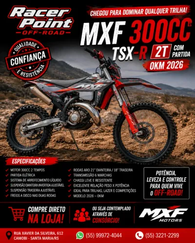 Motos MXF 300 em Santa Maria, Cruz Alta e região, RS