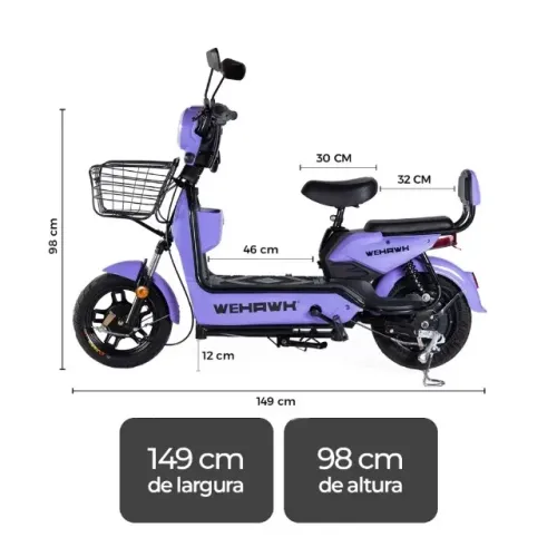 Link com Desconto Scooter Bike Elétrica 600W Bateria 48V Removível Oferta