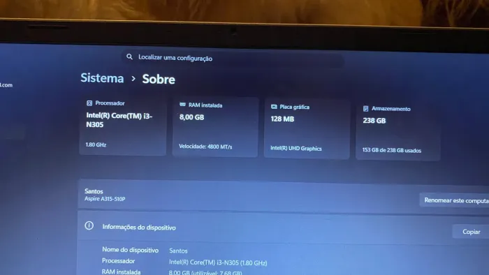 Notebook Acer Aspire 3