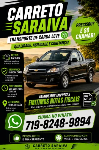 Carreto Saraiva disponível para seu serviço 