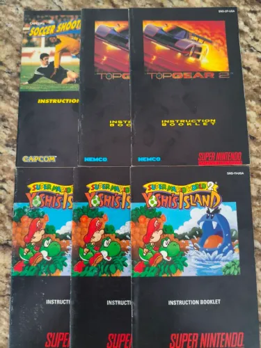 Super Nintendo e Nintendo 64 manuais, folhetos e pôster Pedir pra mim oq tenho