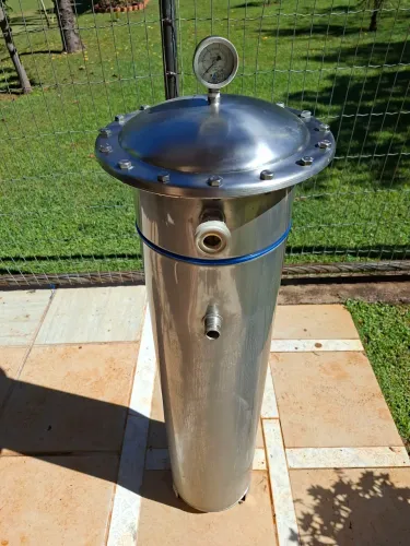 Filtro central inox com manômetro 
