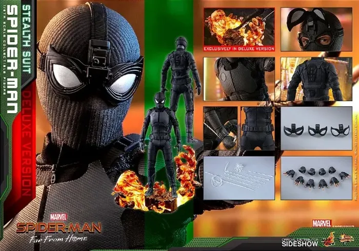 Boneco Homen Aranha (stealth Suit) Deluxe Spider man Hot Toys 16