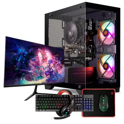 PC Gamer Completo, AMD Ryzen 5 5500, Radeon RX 580 8GB, 16GB DDR4, SSD 4