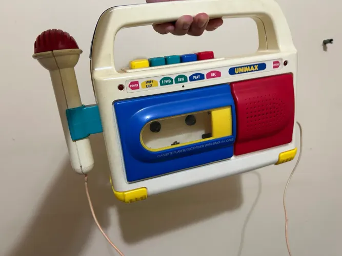 Toca-Fitas Gravador Infantil Unimax Anos 90 Vintage - Funcionando + Pilhas