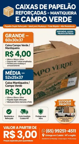 Caixas de papelão reforçadas para mudanças