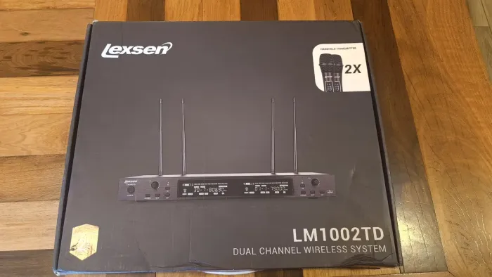 Microfone Sem Fio Duplo Lexsen LM1002-TD UHF Profissional