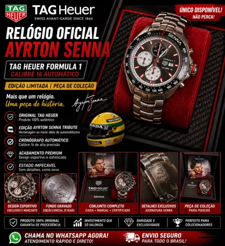 Relógio TAG Heuer Senna Original - Edição Limitada - Estado de Novo (Nunca Usado)