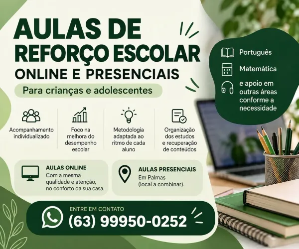 Aulas de reforço de Matemática