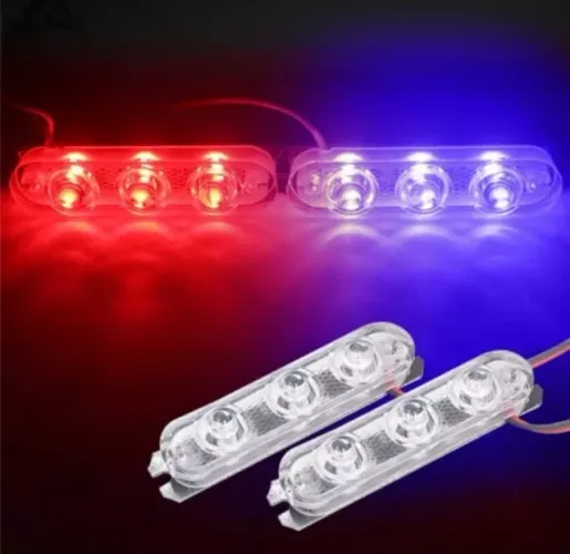 Led 2 Strobo Azul E Vermelho 12v